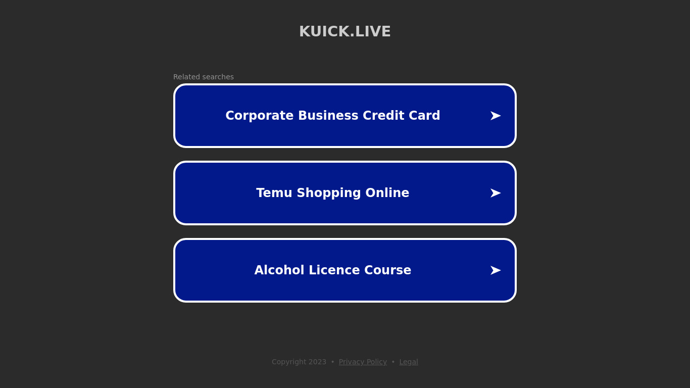 Kuick Live Landing page
