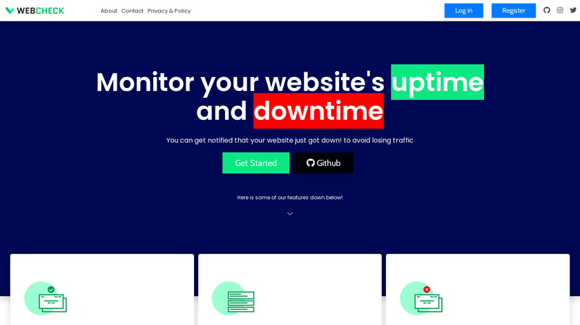WebCheck Landing Page
