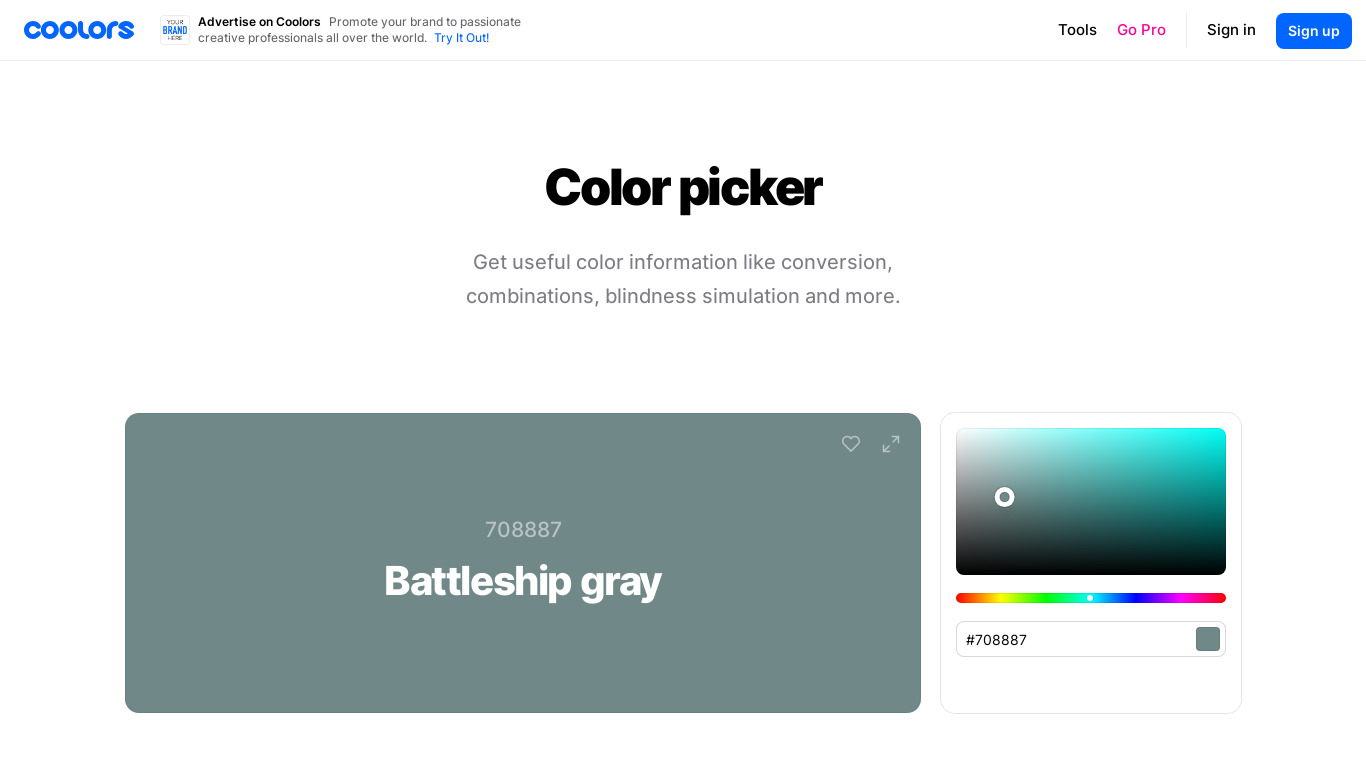 ColorPicker Landing page