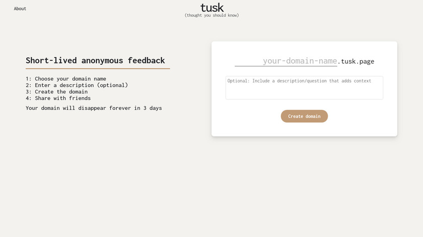 tusk (thought you should know) Landing Page