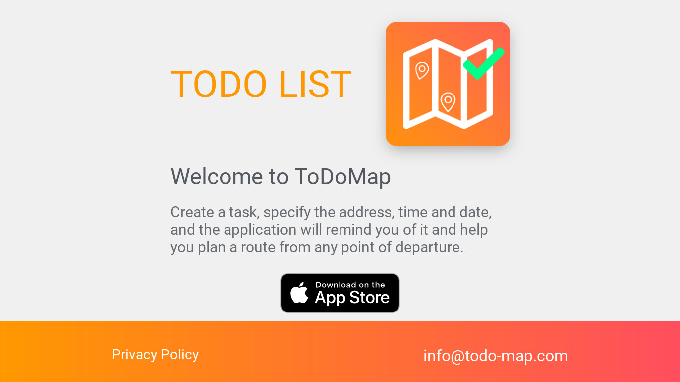 ToDoMap Landing page