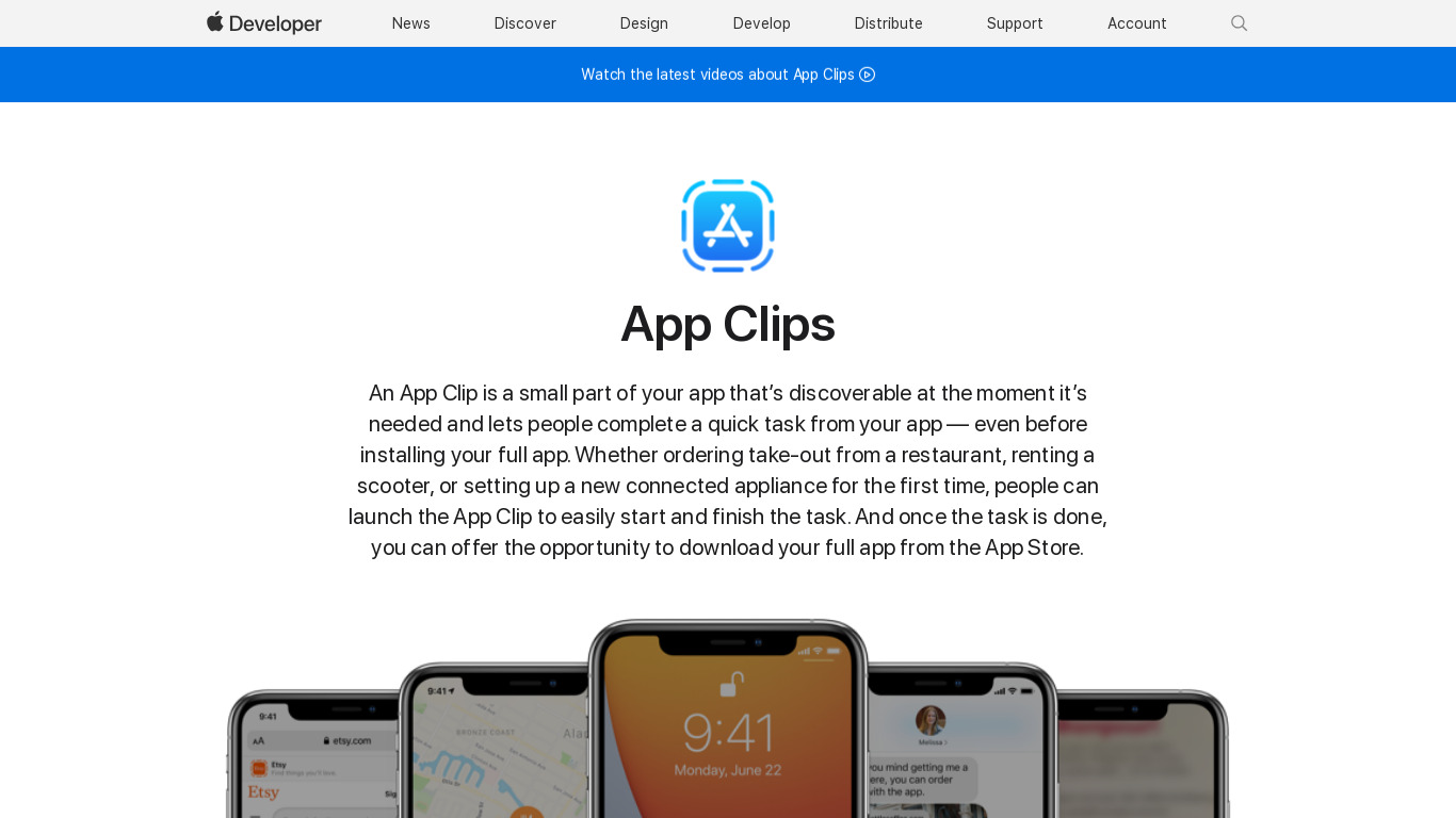 Apple Clips Landing page