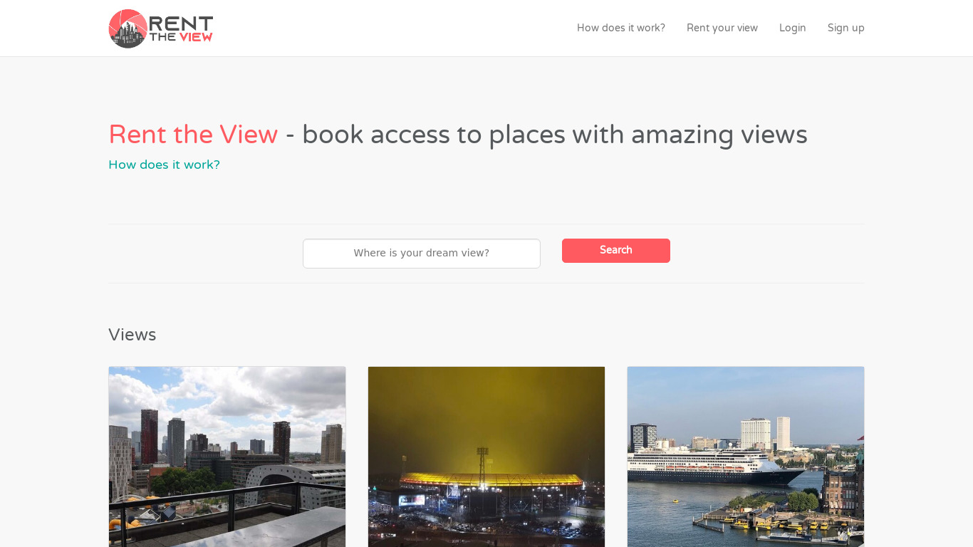RenTheView Landing page