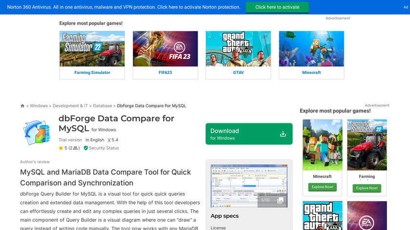 dbForge Data Compare for MySQL Landing Page