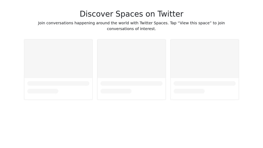 Twitter Spaces Hallway Landing Page