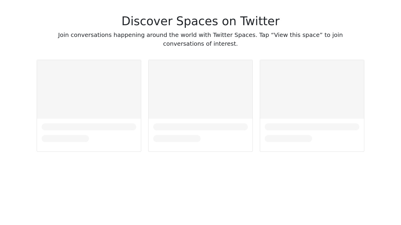 Twitter Spaces Hallway Landing page