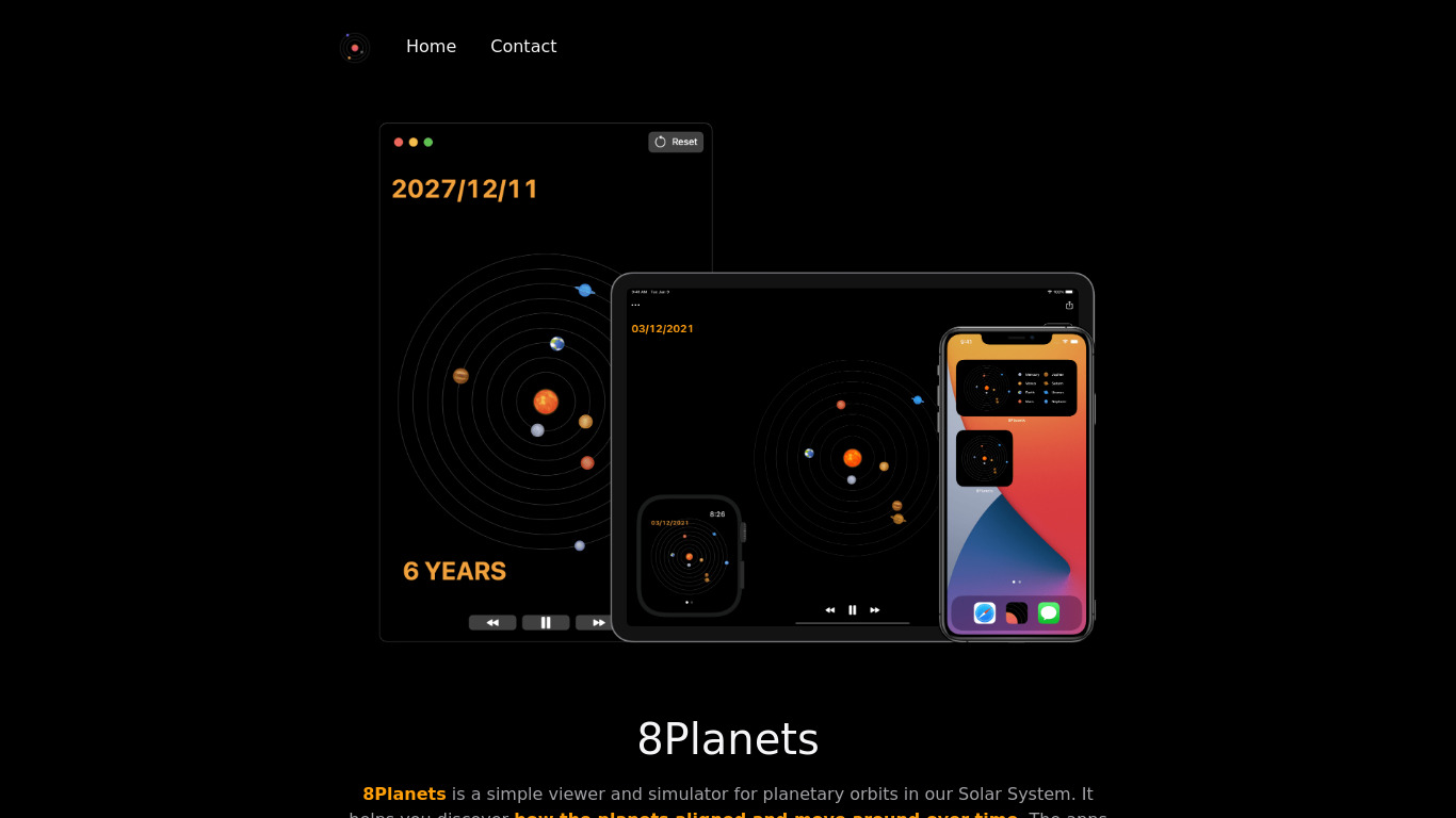 8Planets Landing page