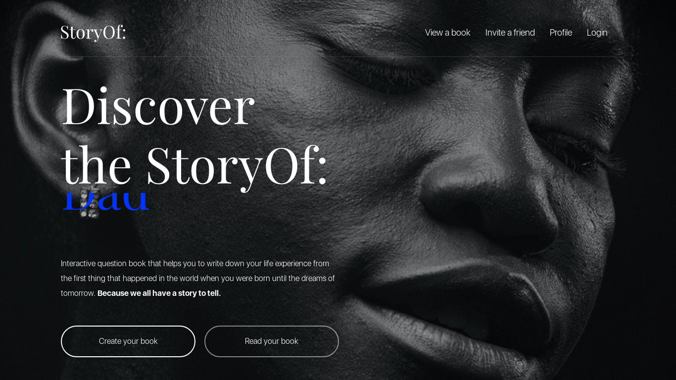 StoryOf: Landing page