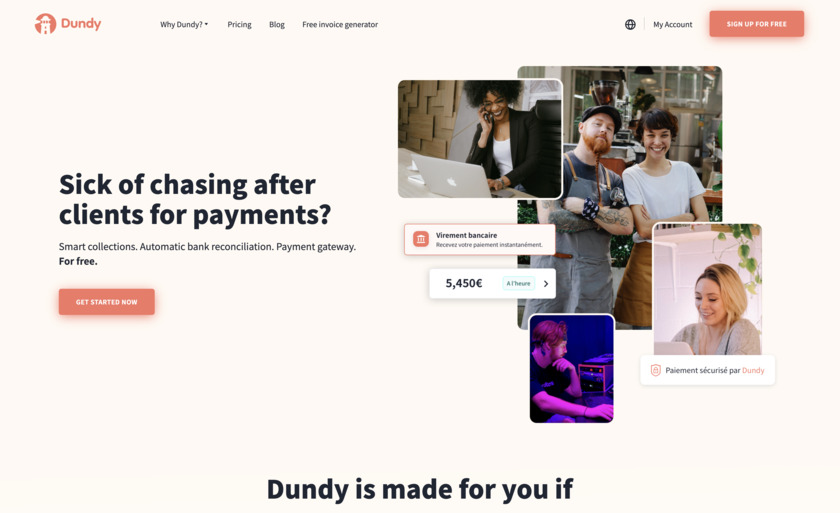 Dundy Landing Page