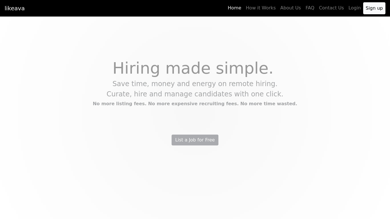 likeava Landing page