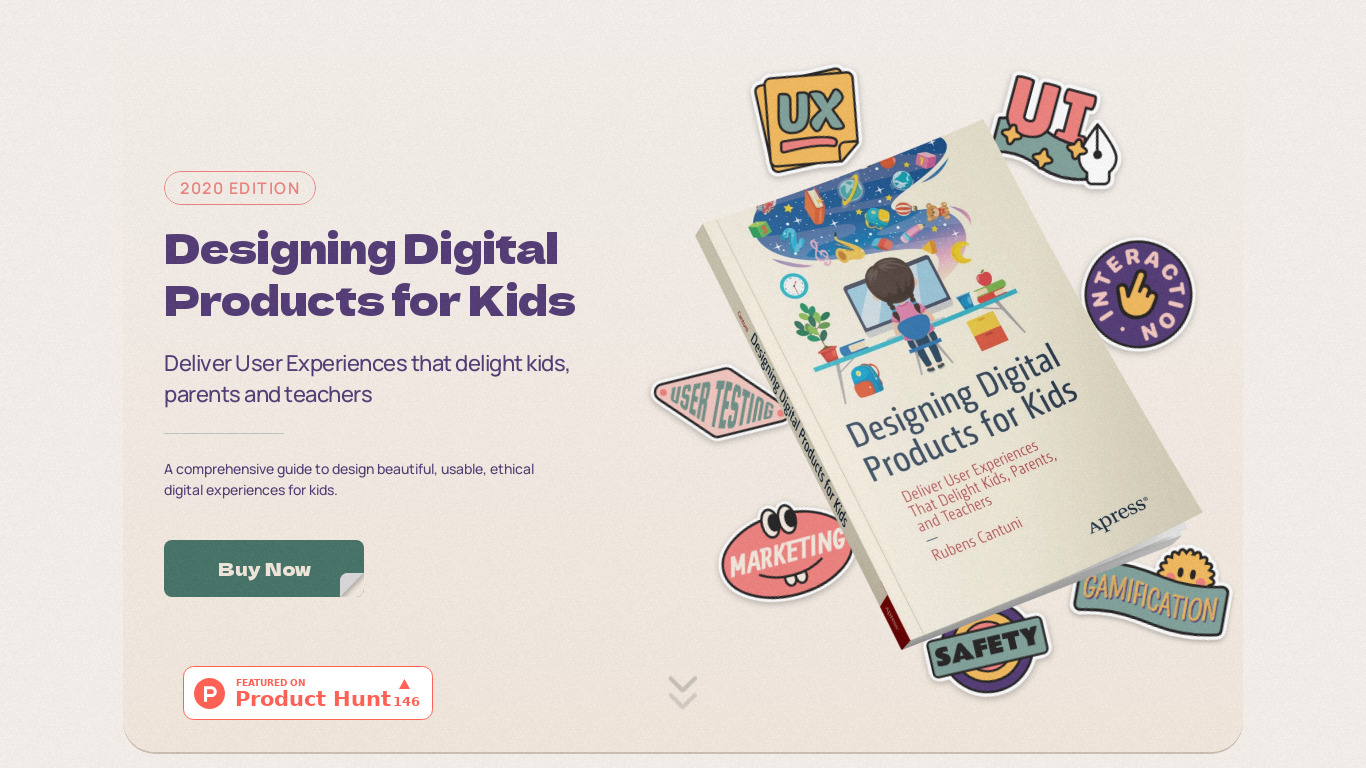 Designing digital products for kids Landing page