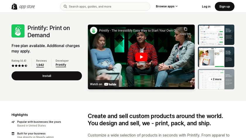Printify.io Landing Page