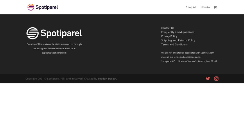 Spotiparel Landing Page