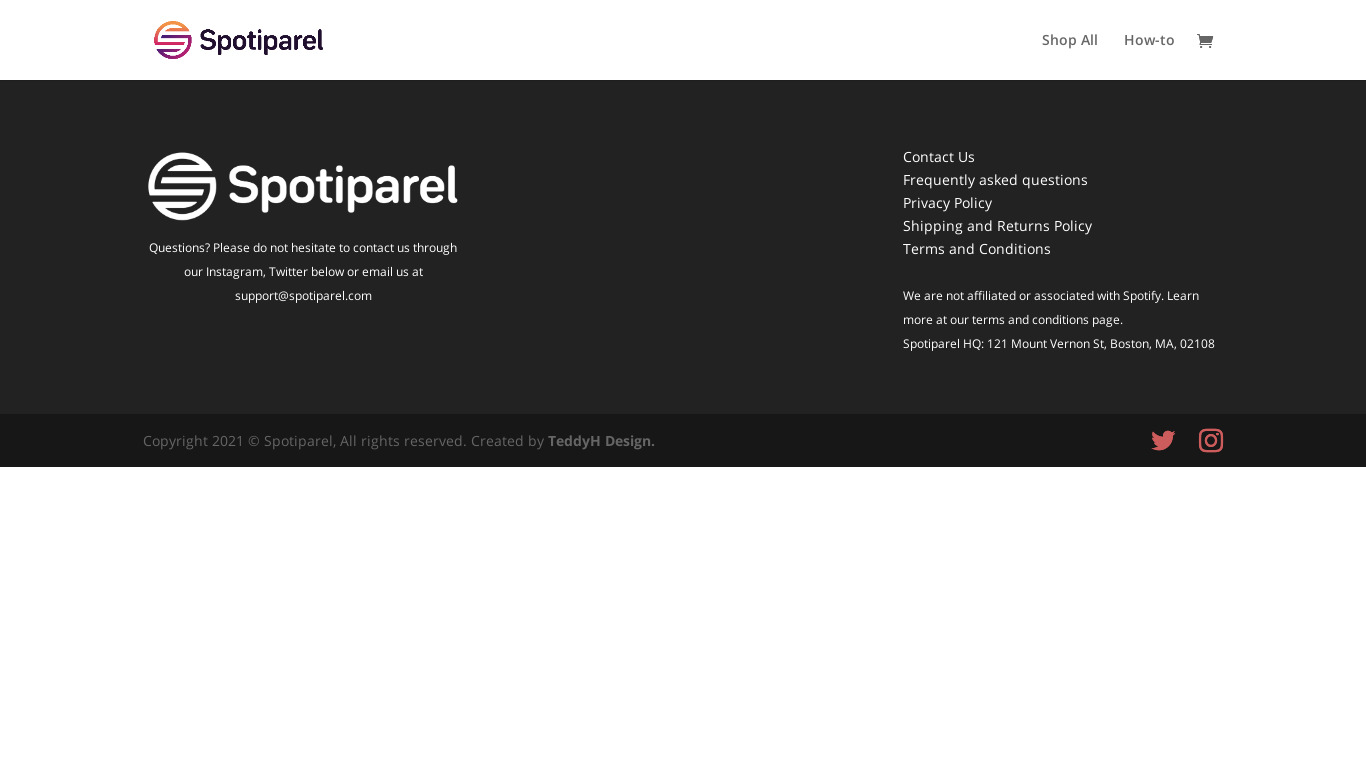 Spotiparel Landing page