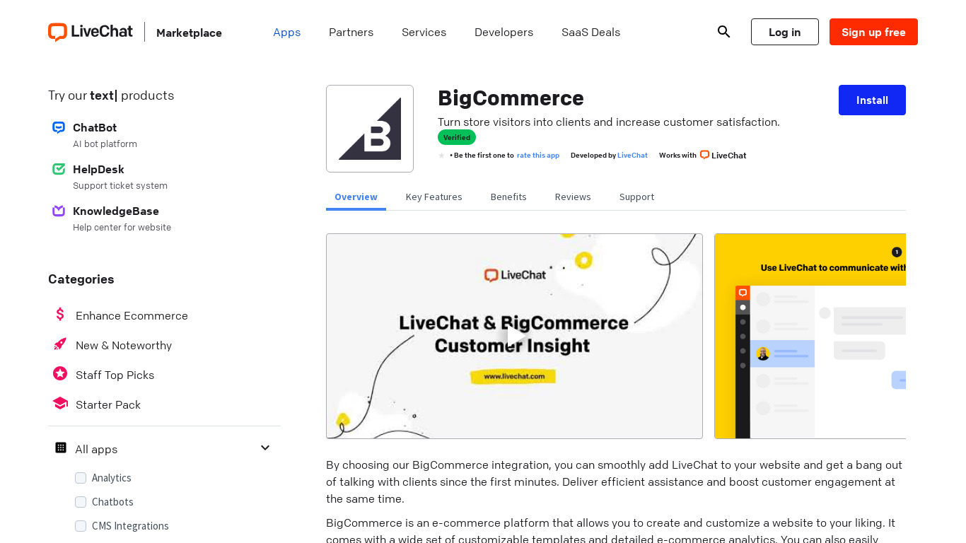 Customer Insight for BigCommerce Landing page