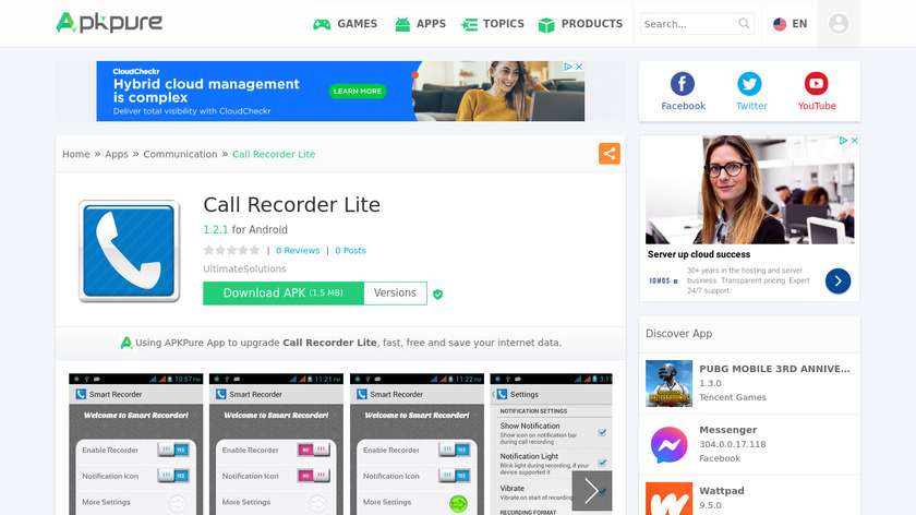 Call Recorder Lite Landing Page