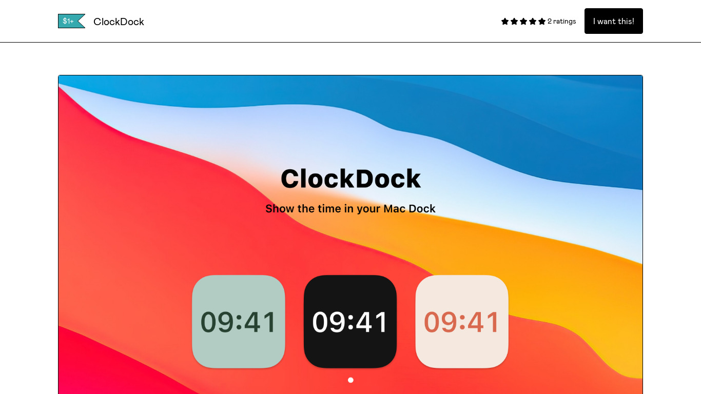 ClockDock Landing page