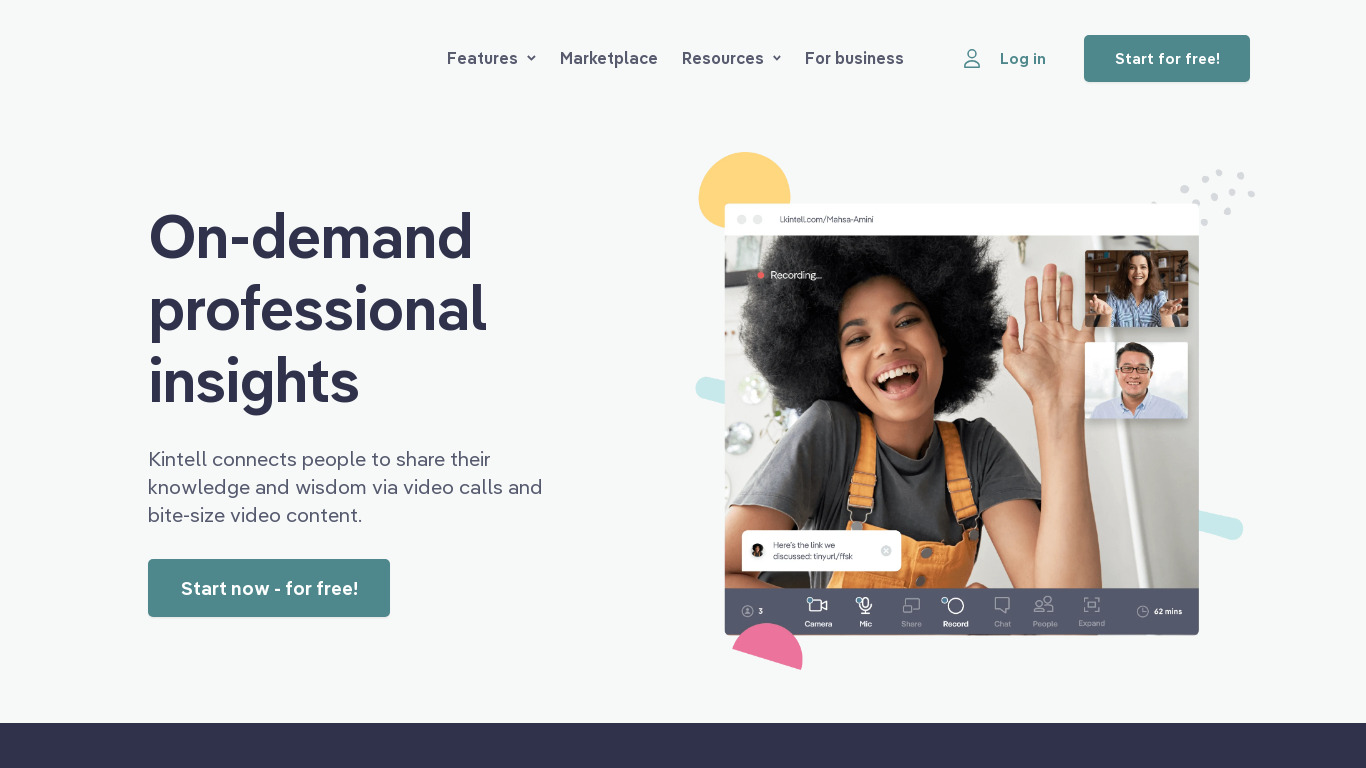 Kintell Landing page