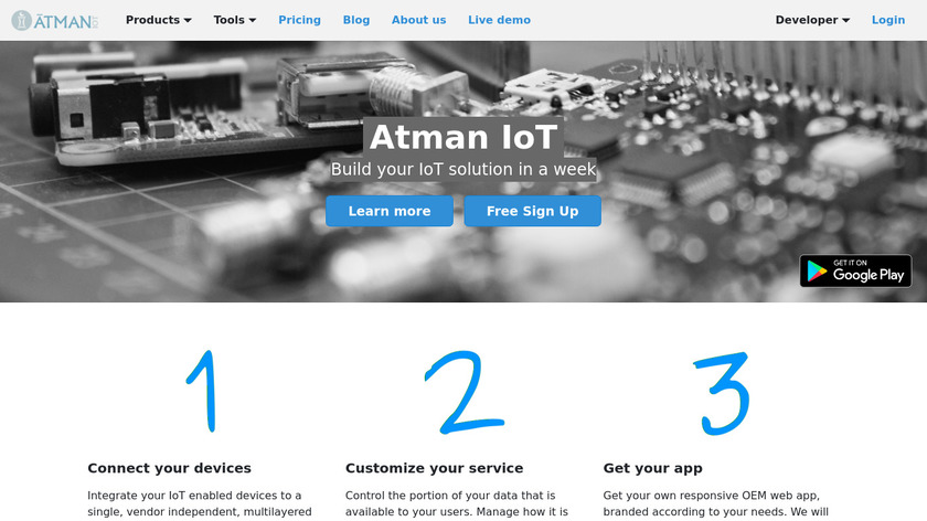 Atman IoT Landing Page