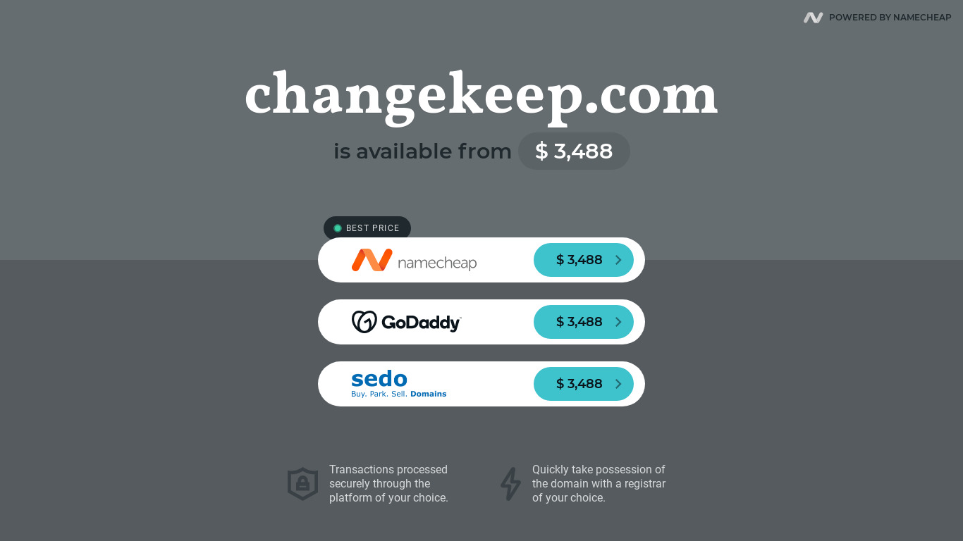 ChangeKeep Landing page