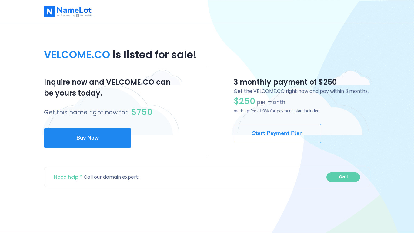 Velcome Landing page