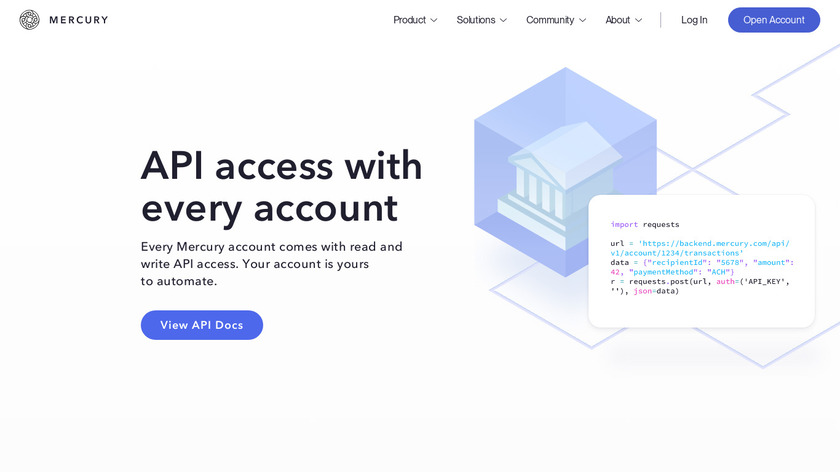 Mercury API Landing Page