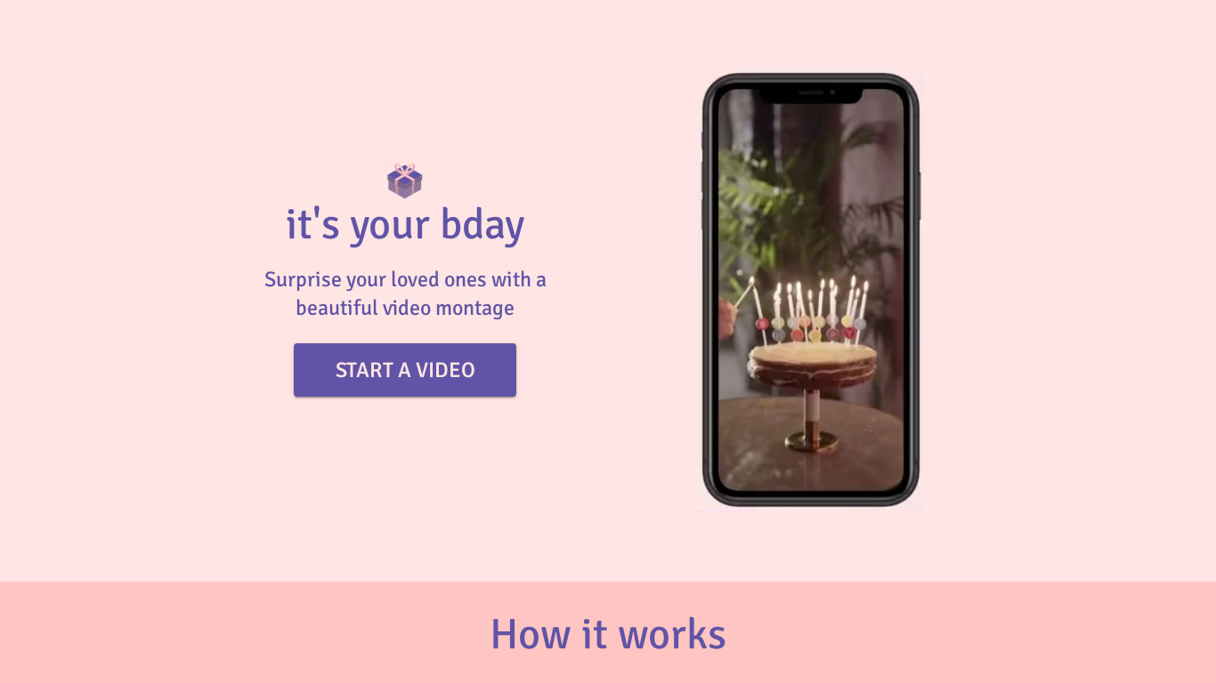 itsyourbday Landing page
