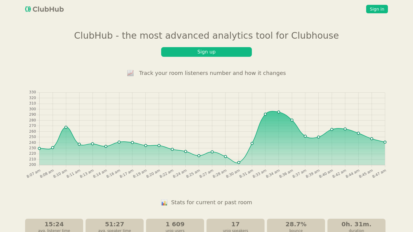 ClubHub.site Landing page