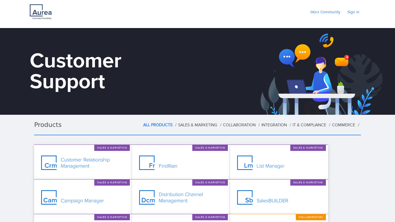 Aurea LM Landing page