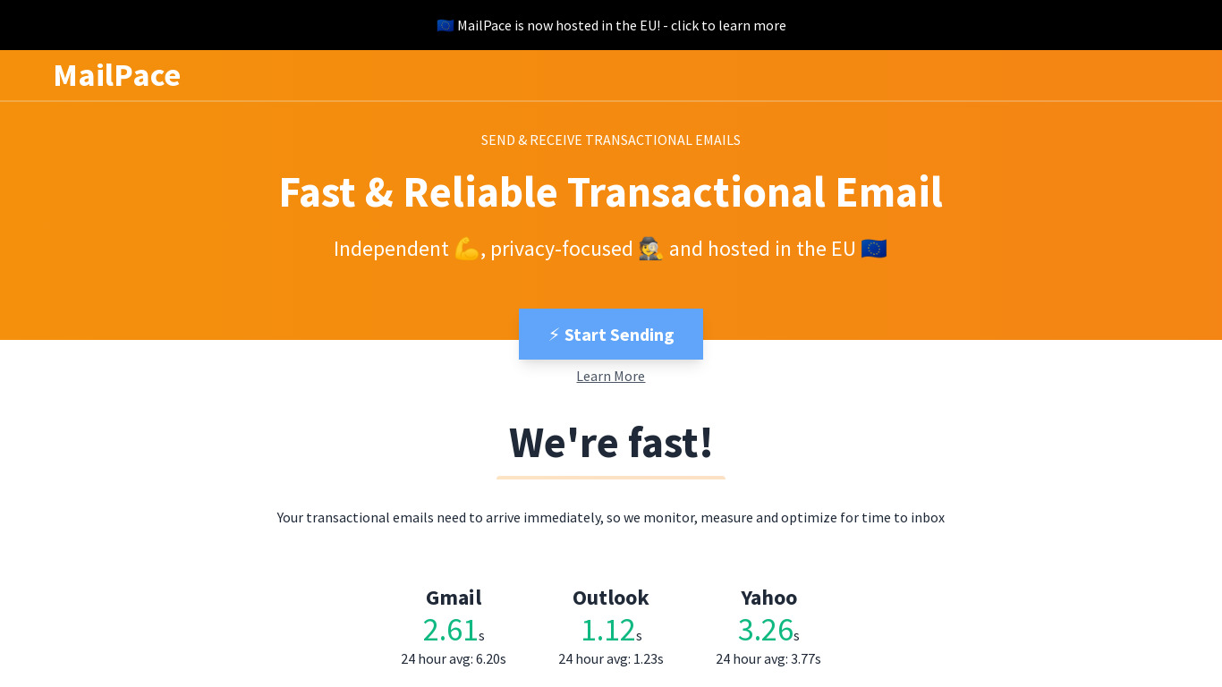 MailPace Landing page