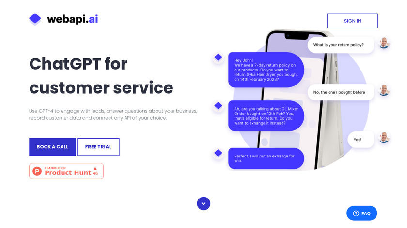 webapi.ai Landing Page