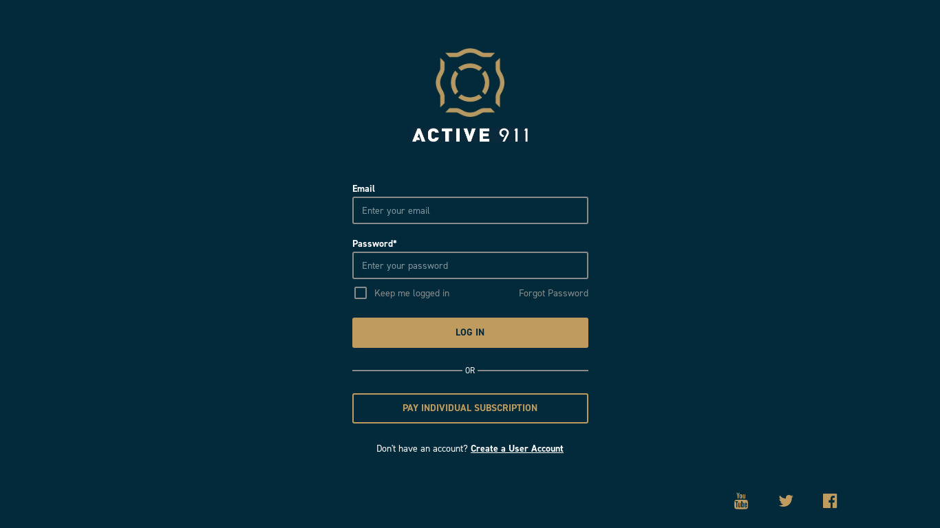 Active911 Landing page
