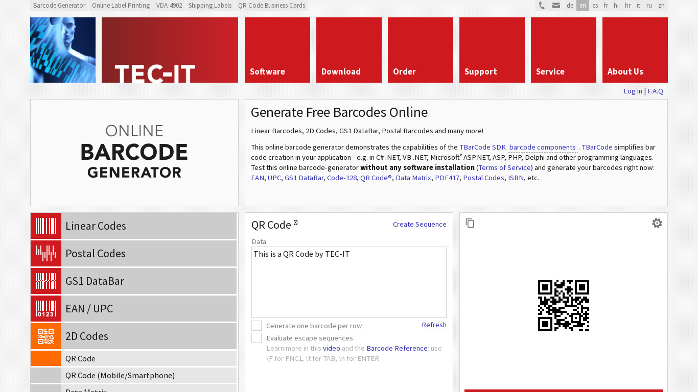 Barcodi: QR & Barcode Reader Landing page