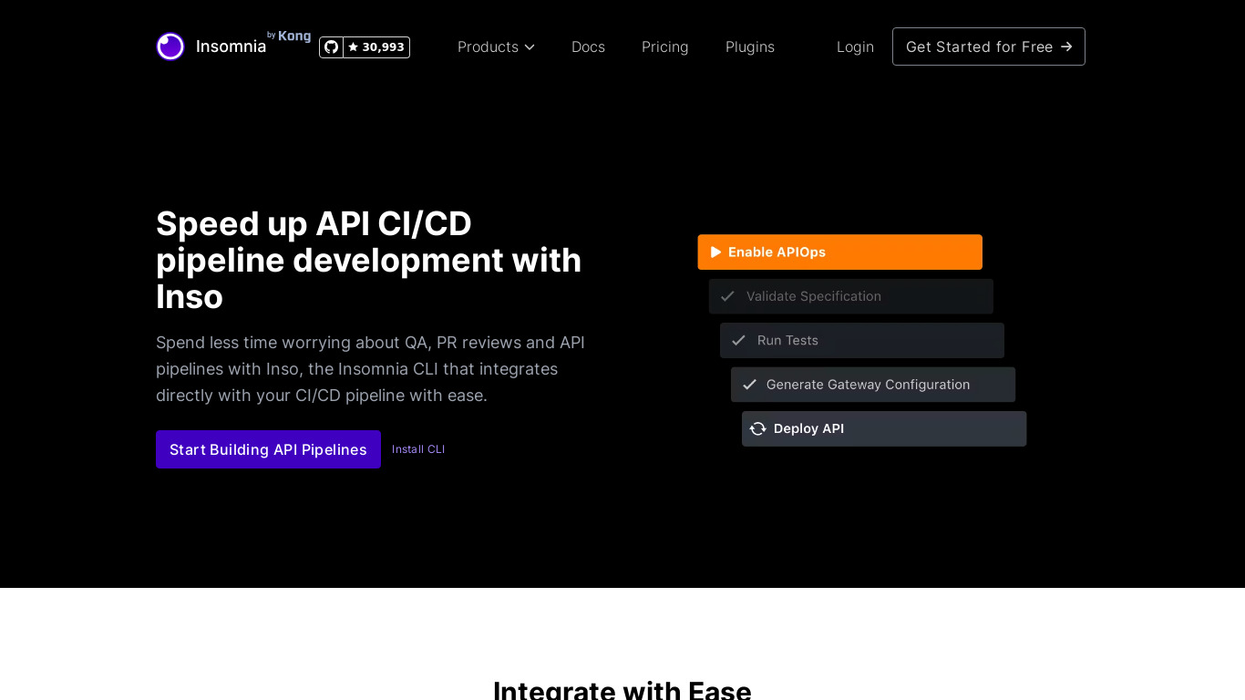 Insomnia CLI Landing page