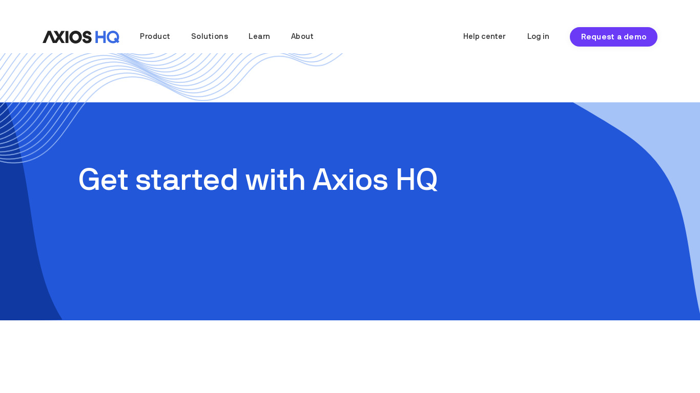 Axios HQ Landing page