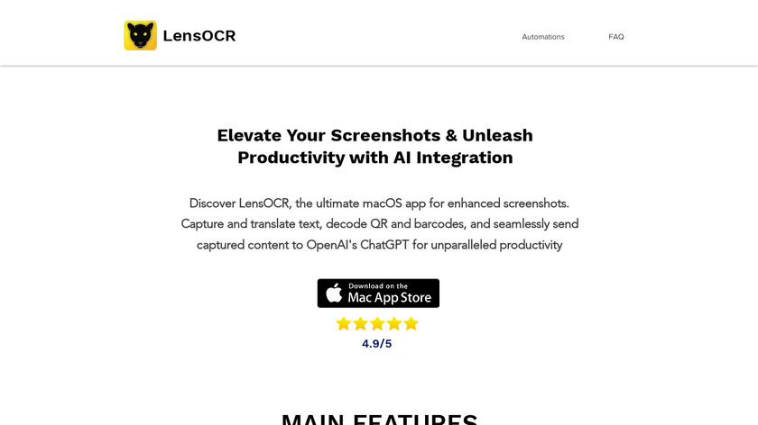 LensOCR Landing Page