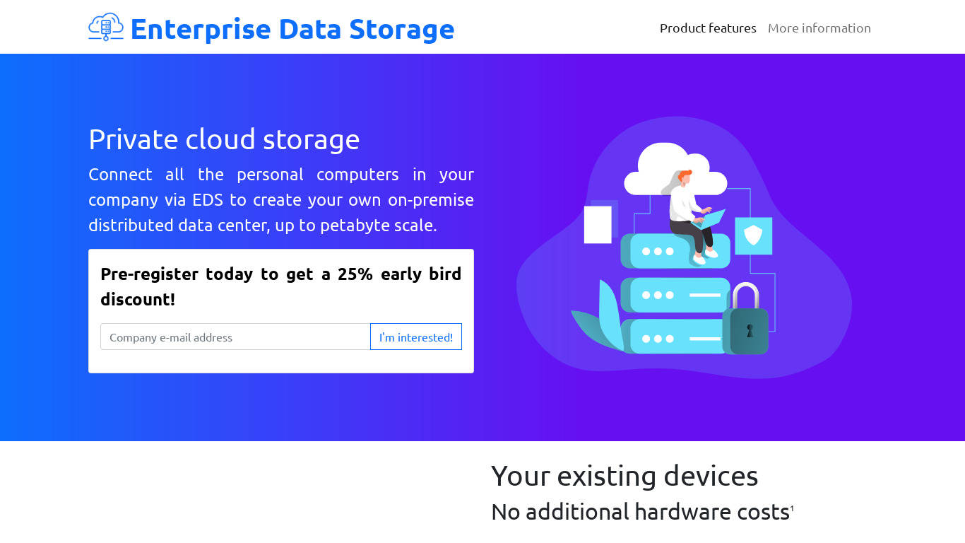 Enterprise Data Storage Landing page