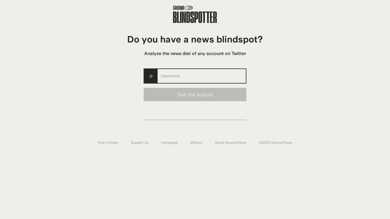 Blindspotter Landing page