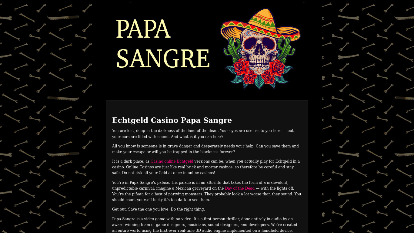 Papa Sangre II Landing page