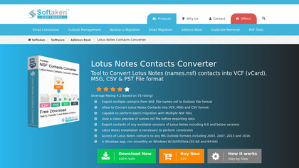 Softaken Lotus Notes Contacts Converter image