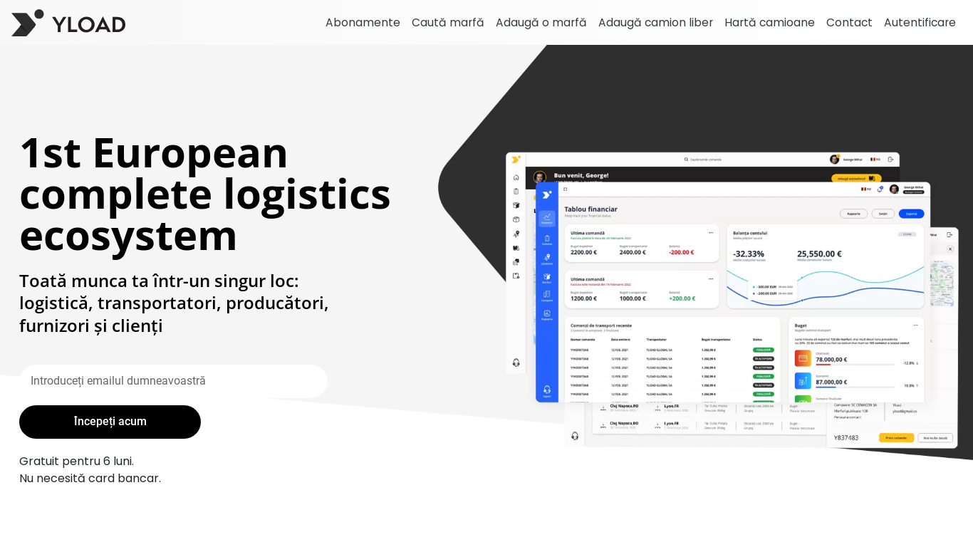Yload.ro Landing page