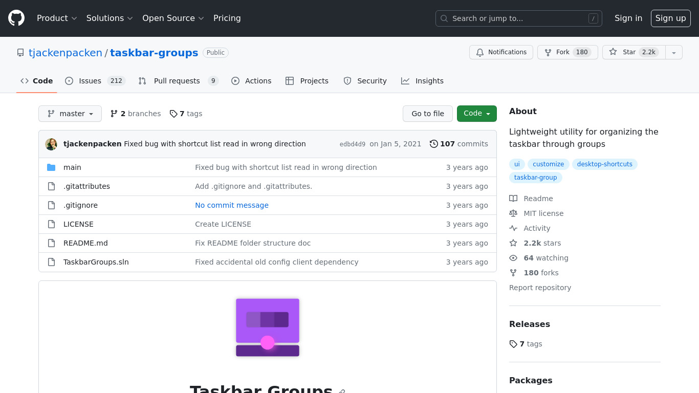 taskbar-groups Landing page