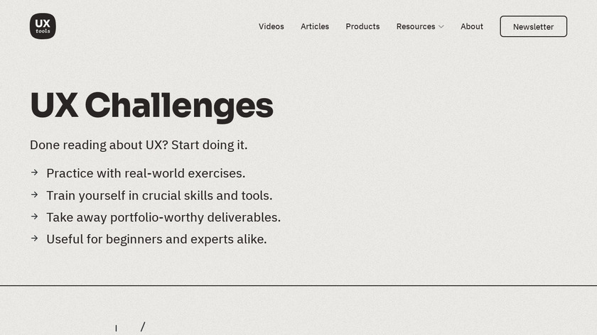 UX Challenges Landing Page