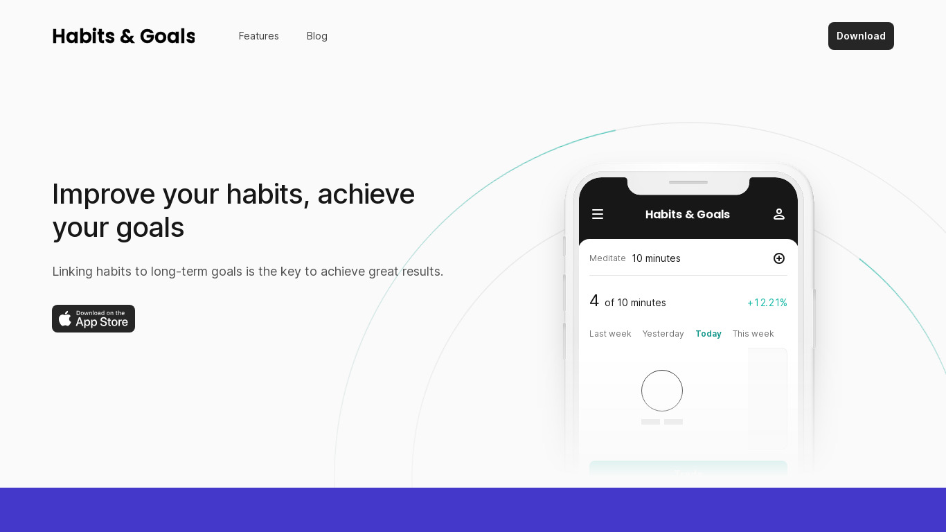 Habits & Goals Landing page