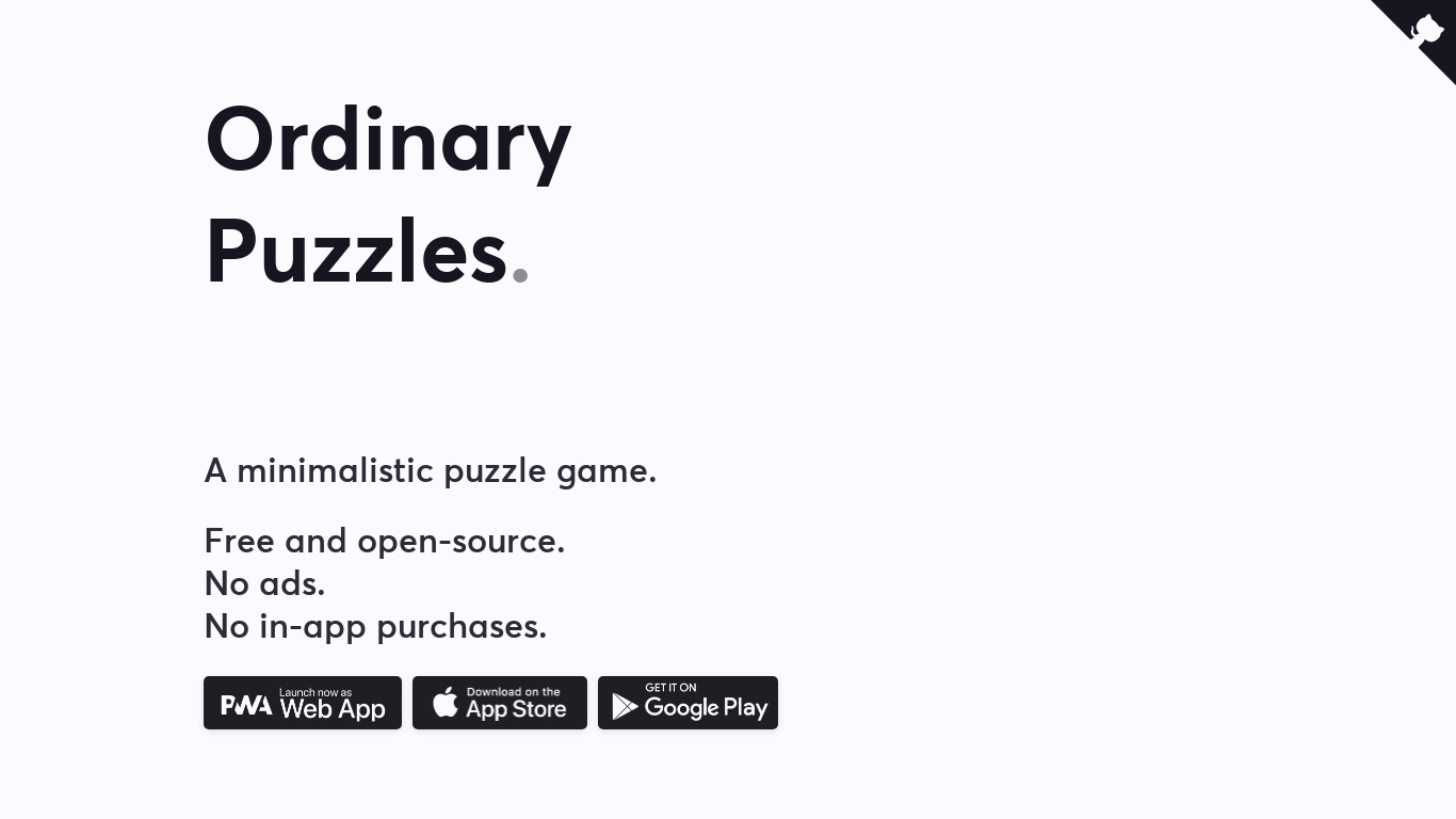 Ordinary Puzzles Landing page