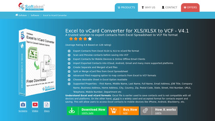 Softaken Excel to VCard Converter image