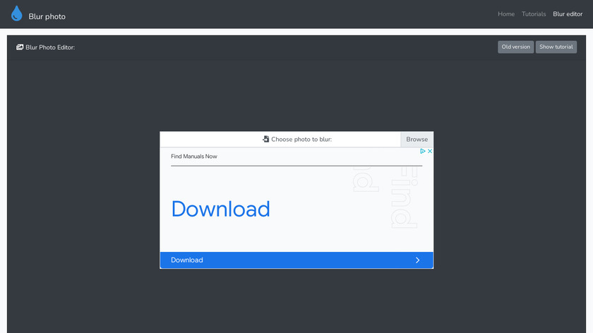 Blur Photo Editor Landing Page