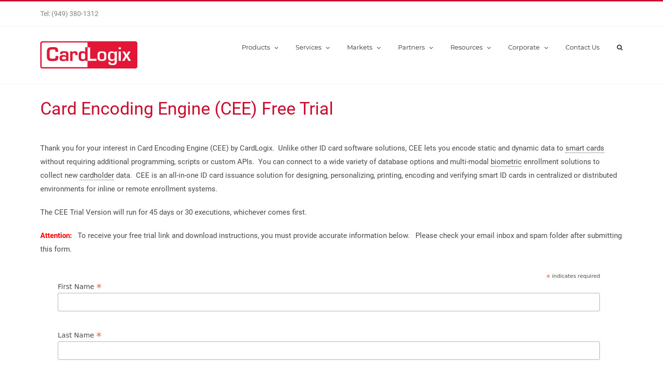 Card Encoding Engine™ (CEE) Landing page