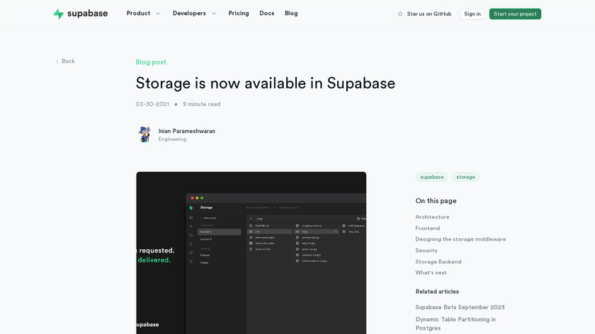 Supabase Storage Landing Page