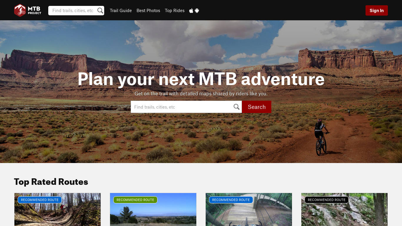 MTB Project Landing page